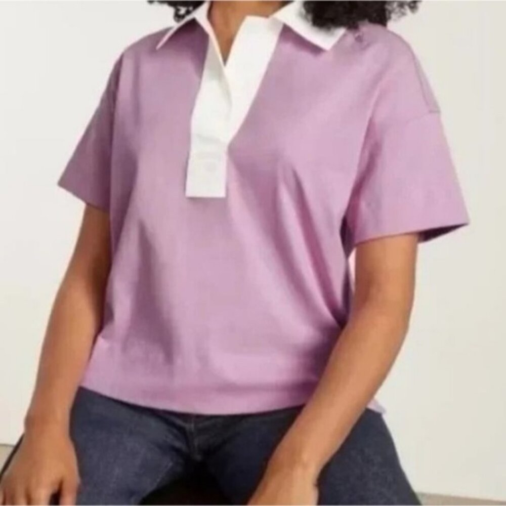 Everlane Organic Cotton Collared Polo Shirt Size XS New Women's Office Preppy